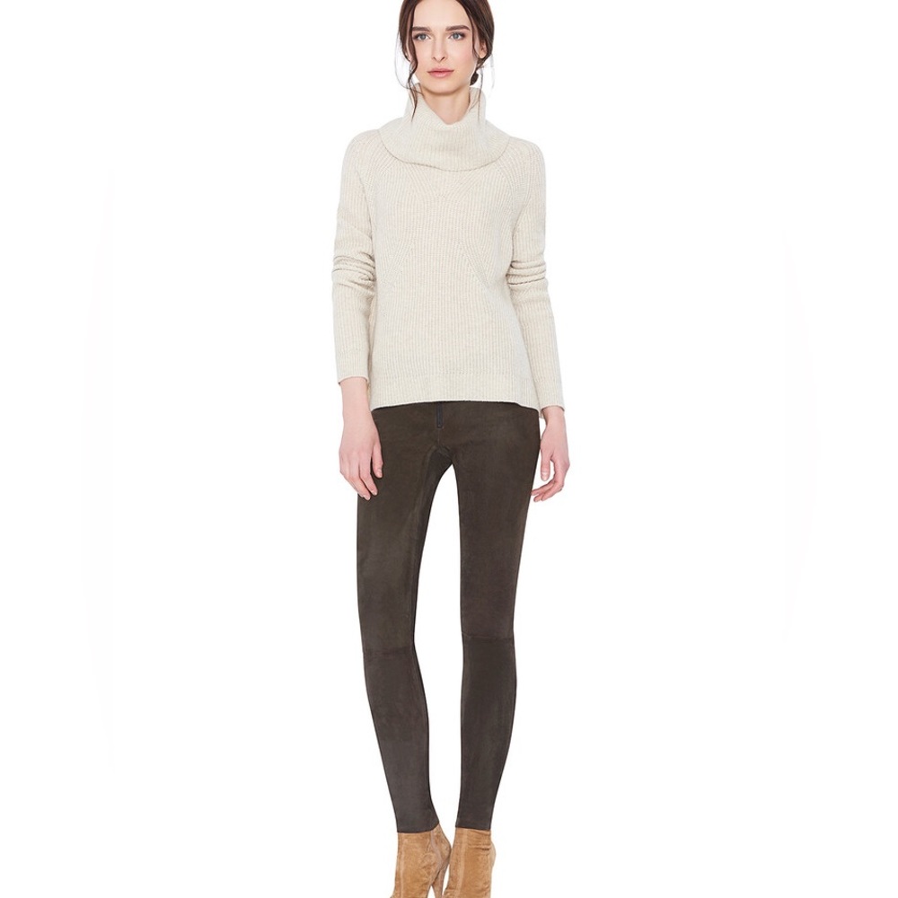 Alice + Olivia FRONT ZIP SUEDE LEGGING 0